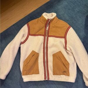 UGG Cream Sherpa Jacket with Tan Accents